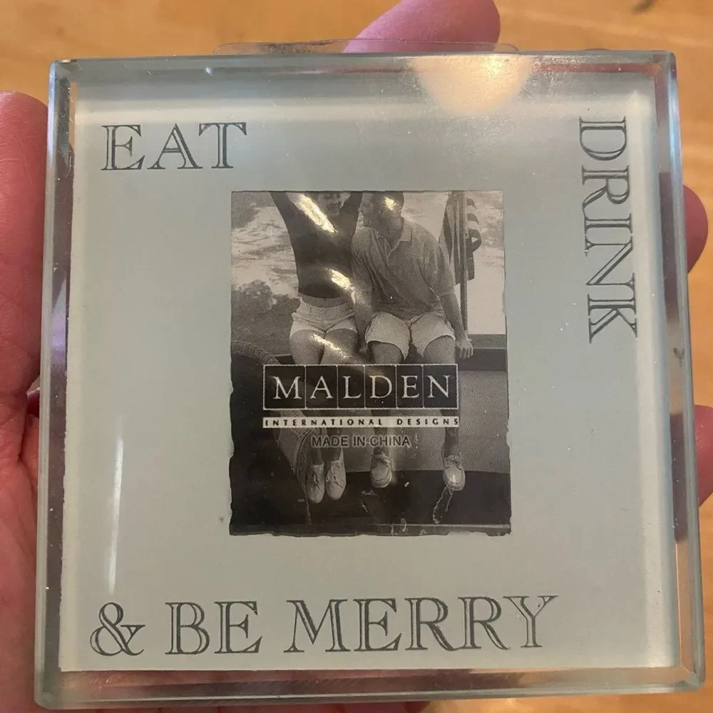 Malden Glass Coasters (4 piece set) with Black Holder